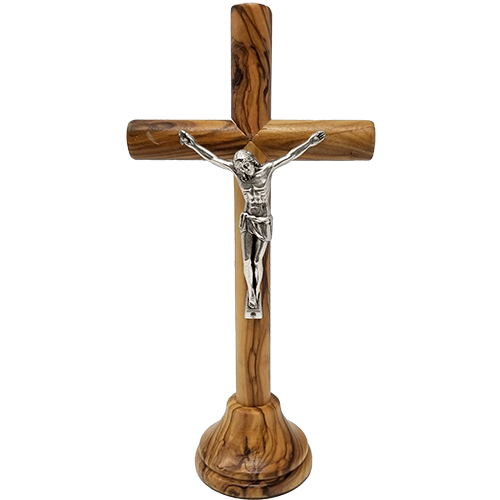 7" Olive Wood Standing Crucifix