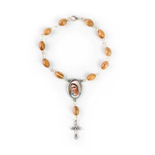 Our Lady of Medjugorje Olive Wood Auto Rosary