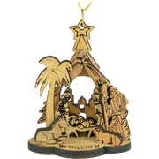 Olive Wood Nativity Ornament