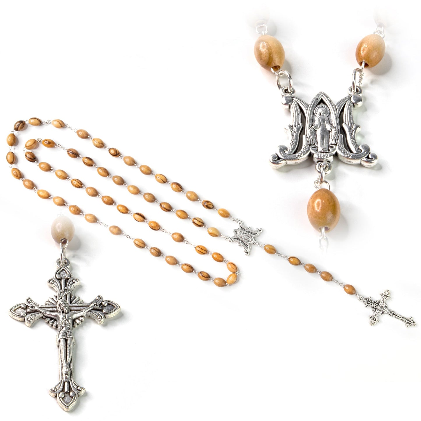 Miraculous Medal Olive Wood Rosary