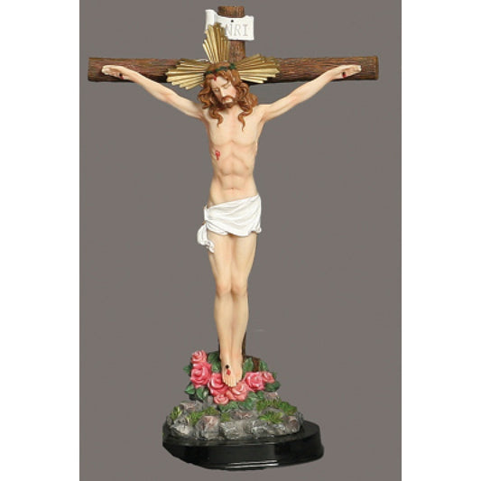 8" Standing Crucifix on Wooden Base
