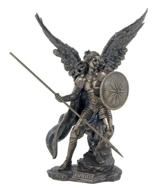 St. Raphael The Archangel In Cold Cast Bronze 13.5"