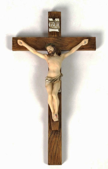 10" Hand Painted  Wall Crucifix