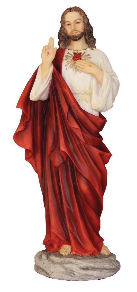 A Veronese Sacred Heart of Jesus in full hand-painted color, 10".