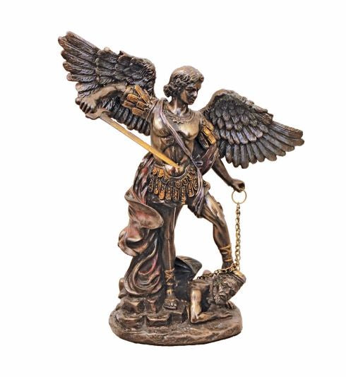 St. Michael Statue In Cold Cast Bronze - 6"