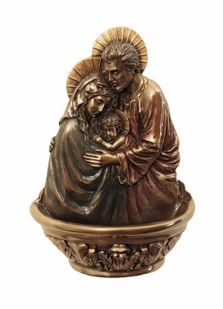 Holy Family Holy Water Font In Cold Cast Bronze