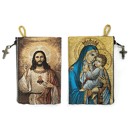 Woven Tapestry Rosary Pouch (Different Holy Images Available)