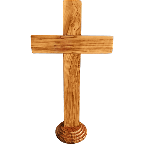 15" Holy Land Olive Wood Standing Cross