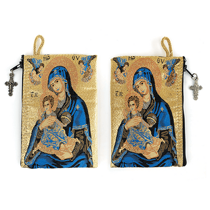 Woven Tapestry Rosary Pouch (Different Holy Images Available)