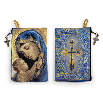 Woven Tapestry Rosary Pouch (Different Holy Images Available)