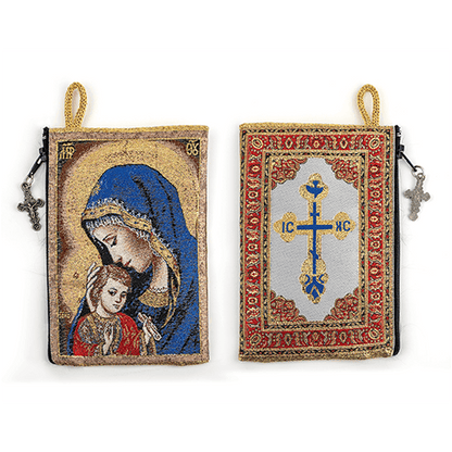 Woven Tapestry Rosary Pouch (Different Holy Images Available)