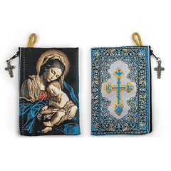 Woven Tapestry Rosary Pouch (Different Holy Images Available)