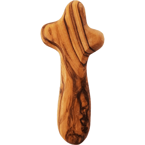 Holy Land Olive Wood Handheld Comfort Cross From Israel