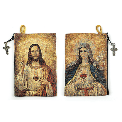Woven Tapestry Rosary Pouch (Different Holy Images Available)