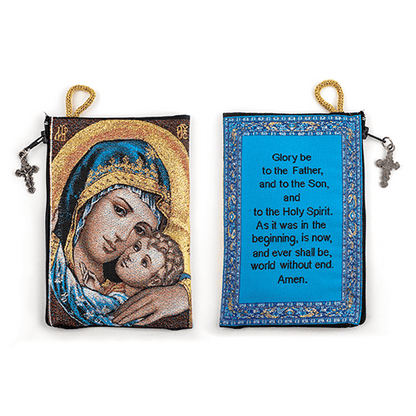 Woven Tapestry Rosary Pouch (Different Holy Images Available)