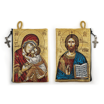 Woven Tapestry Rosary Pouch (Different Holy Images Available)