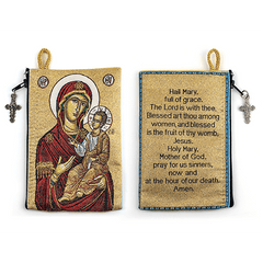 Woven Tapestry Rosary Pouch (Different Holy Images Available)