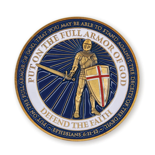 Armor of God, Defend the Faith, Challenge Coin - Ephesians 6:11-13