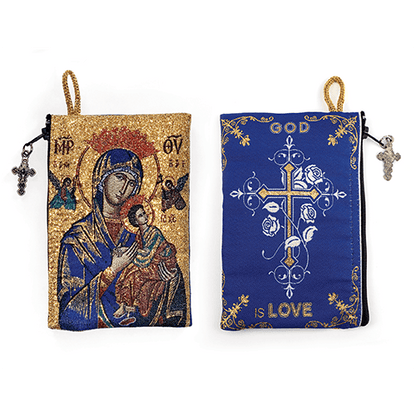 Woven Tapestry Rosary Pouch (Different Holy Images Available)