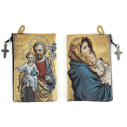 Woven Tapestry Rosary Pouch (Different Holy Images Available)