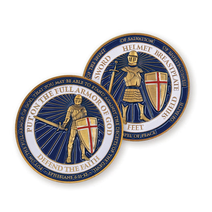 Armor of God, Defend the Faith, Challenge Coin - Ephesians 6:11-13