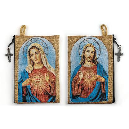Woven Tapestry Rosary Pouch (Different Holy Images Available)