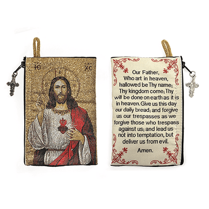 Woven Tapestry Rosary Pouch (Different Holy Images Available)