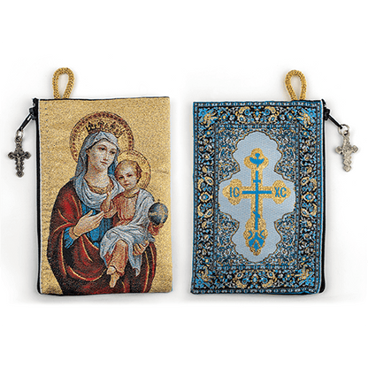 Woven Tapestry Rosary Pouch (Different Holy Images Available)