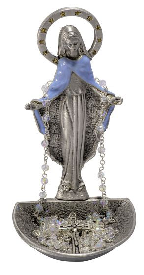 Our Lady of Grace Holy Water Font / Rosary Holder