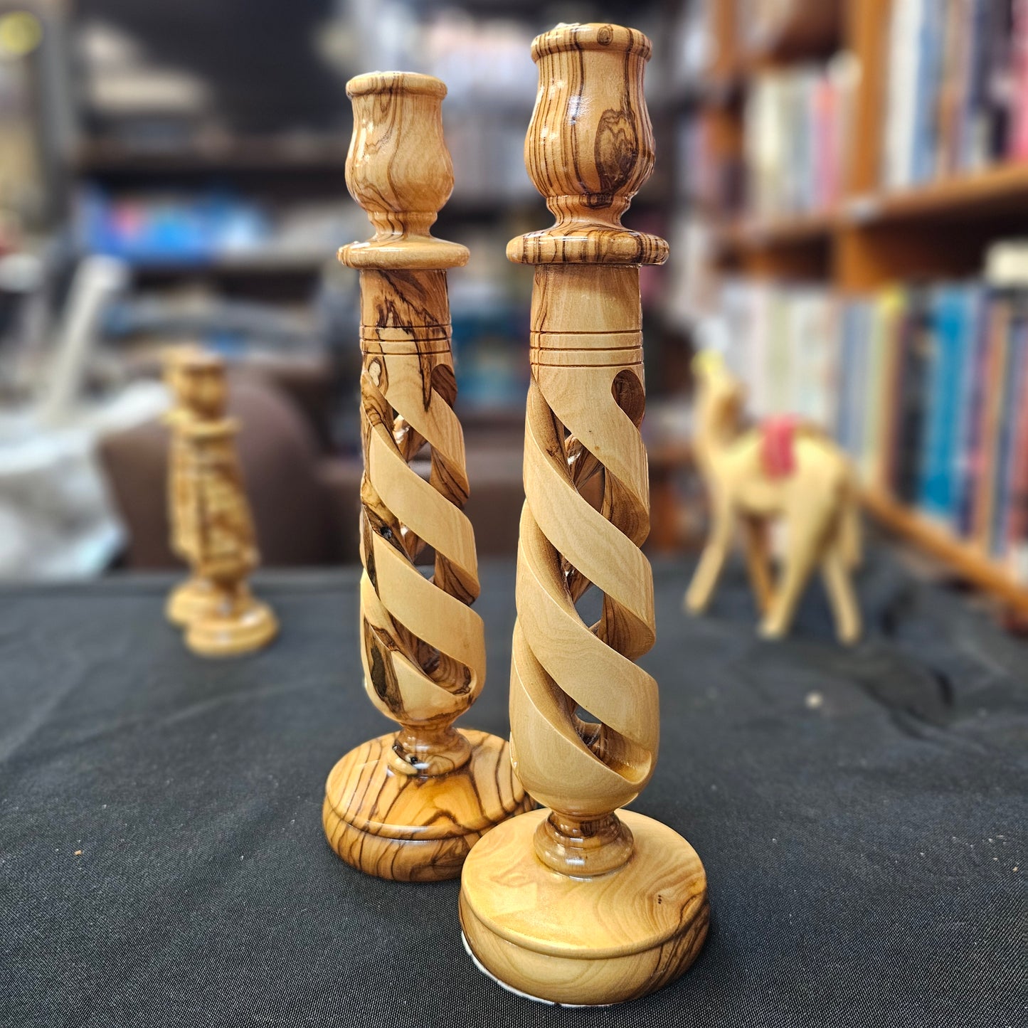 Olivewood Candlestick Set