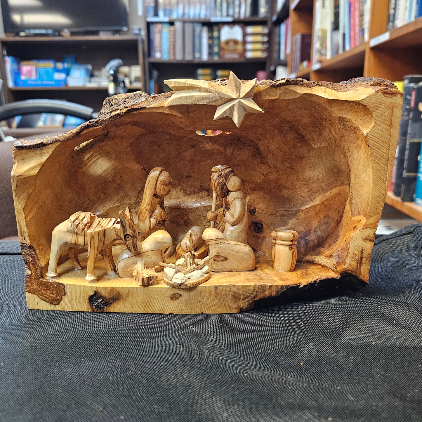 Olivewood Nativity, Handcarved, Live Edges