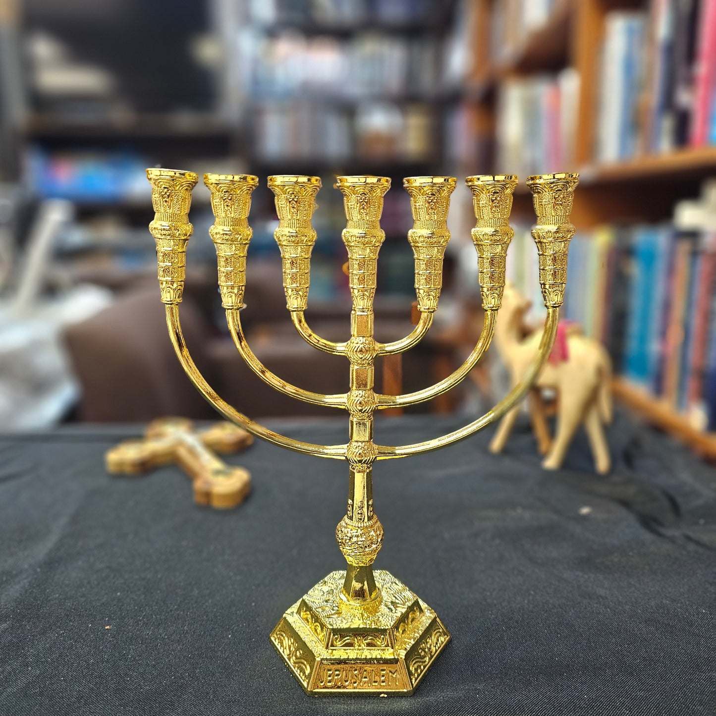 Menorah, Metal Gold-tone - 8.5"