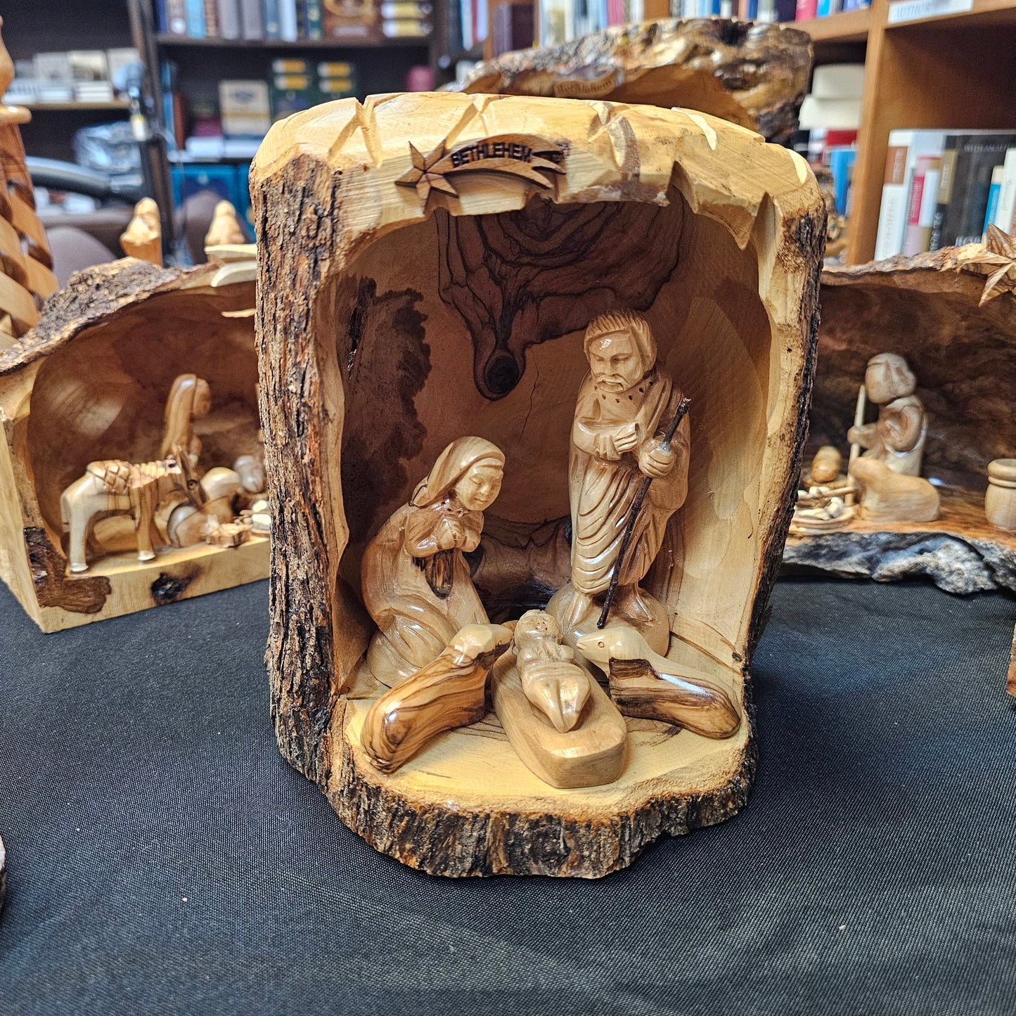 Olivewood Nativity, Handcarved, Live Edges