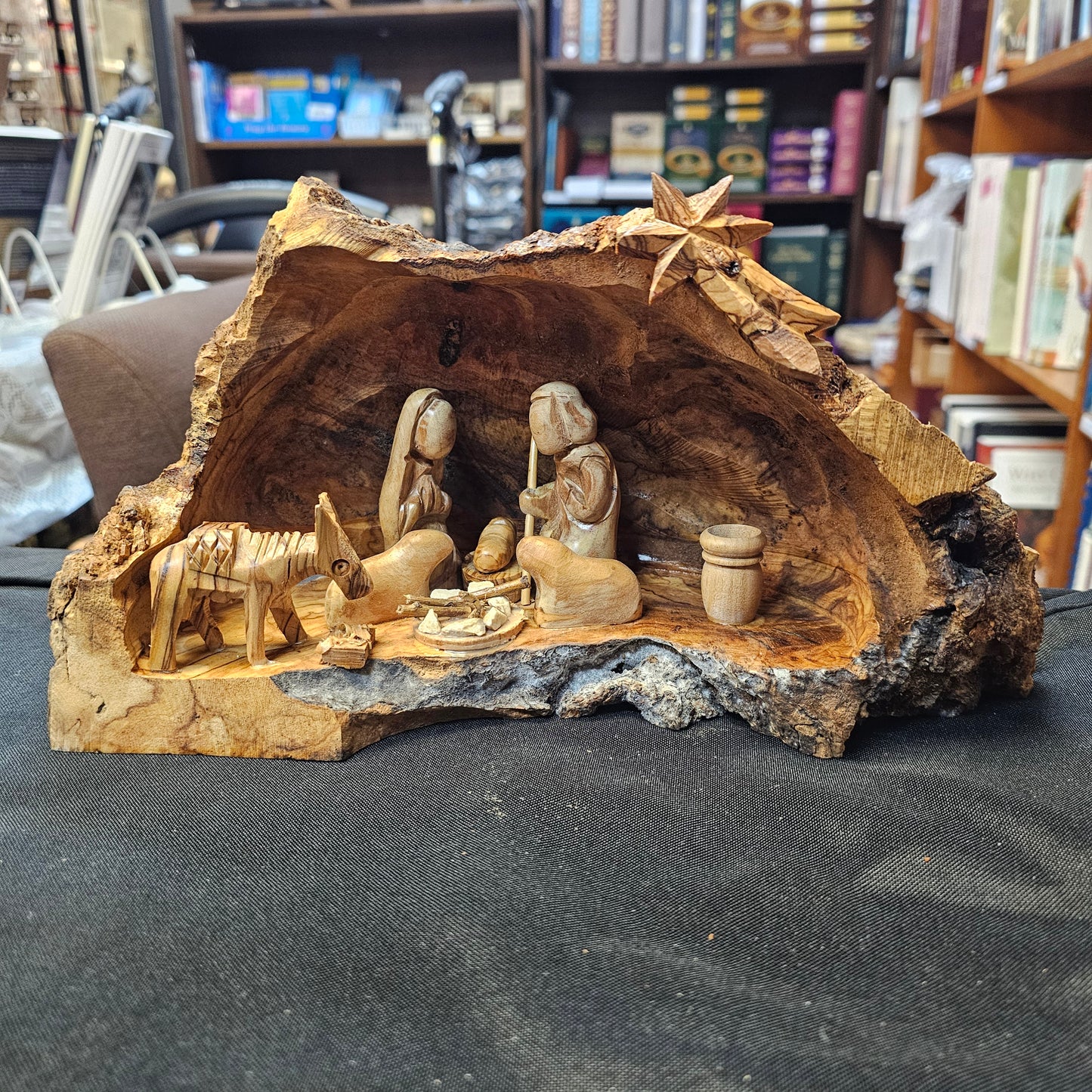 Olivewood Nativity, Handcarved, Live Edges