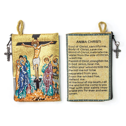 Woven Tapestry Rosary Pouch (Different Holy Images Available)