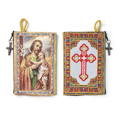 Woven Tapestry Rosary Pouch (Different Holy Images Available)