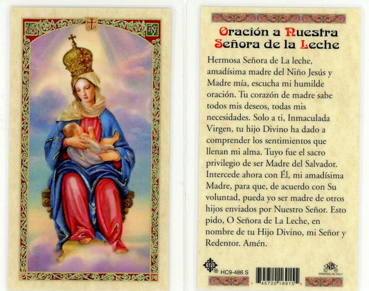 Oracion A Nuestra Senora De La Leche - Holy Card