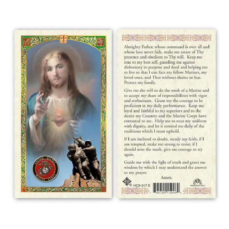 Prayer for Our Military - St. Michael / Sacred Heart of Jesus - Holy Card