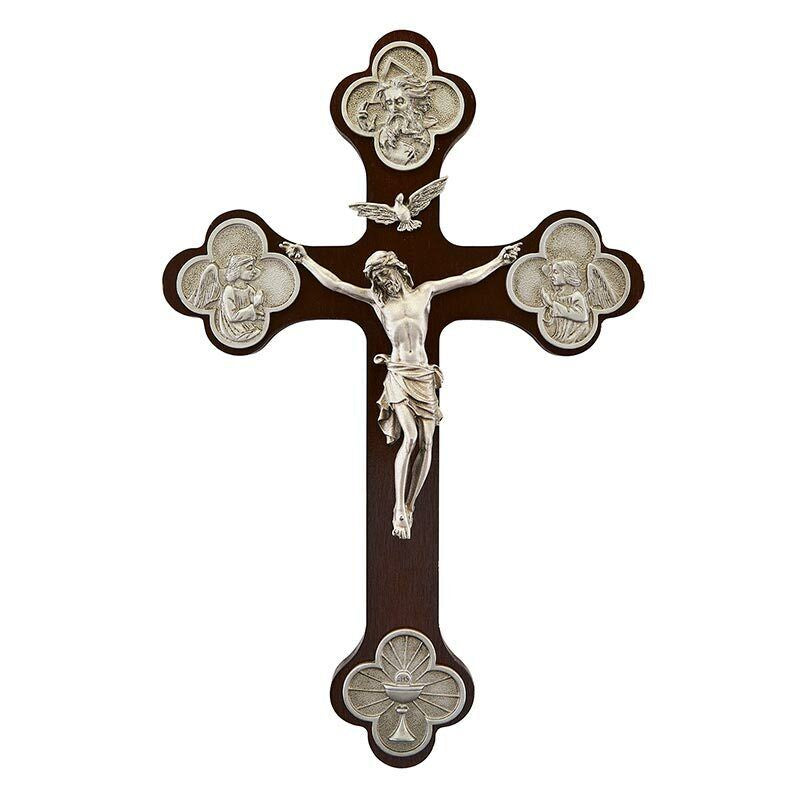 Trinity Crucifix with Budded Cross - 12"