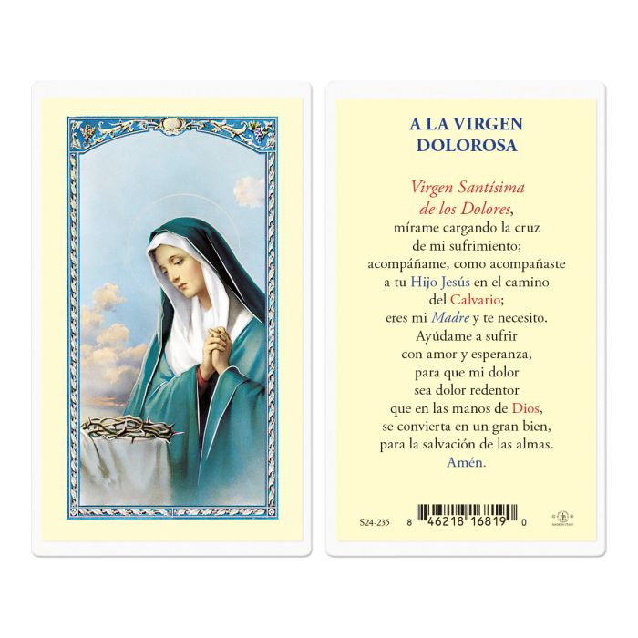 Virgen de Dolorosa - Mother of Sorrow Holy Card