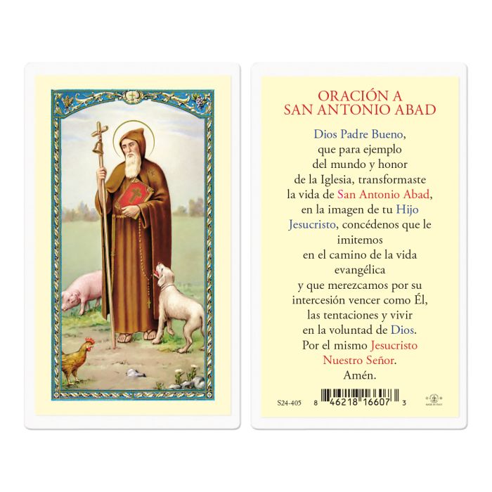 San Antonio Abad Holy Card