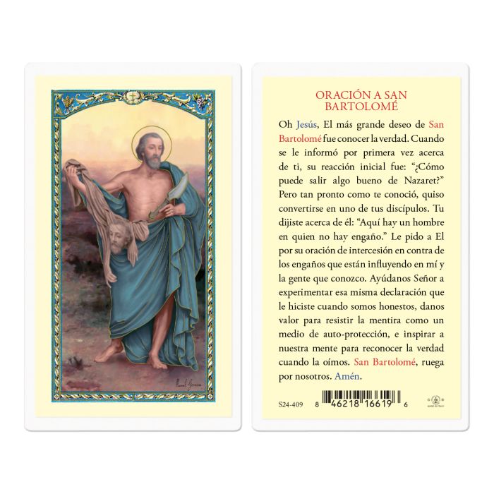 San Bartolome Holy Card