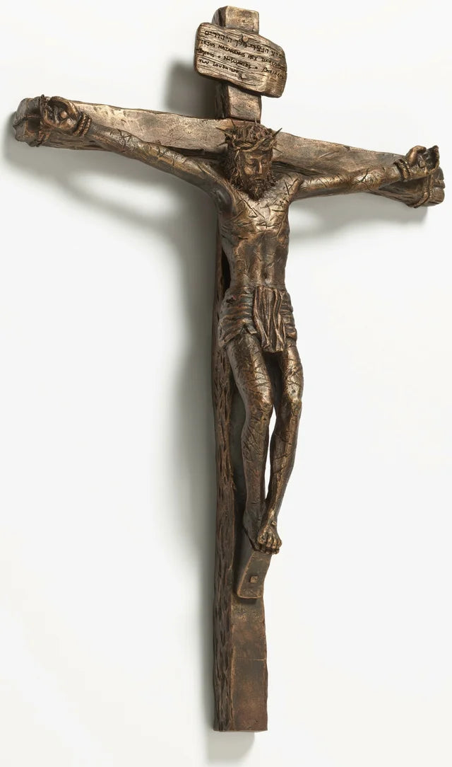 Realistic Crucifix - Antique Bronze Patina - (10, 15, 20) inch