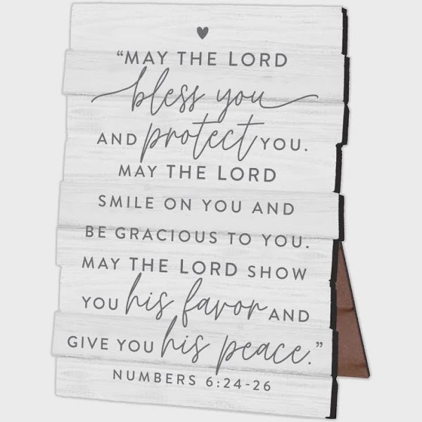 "May the Lord bless you and protect you..." standing plaque