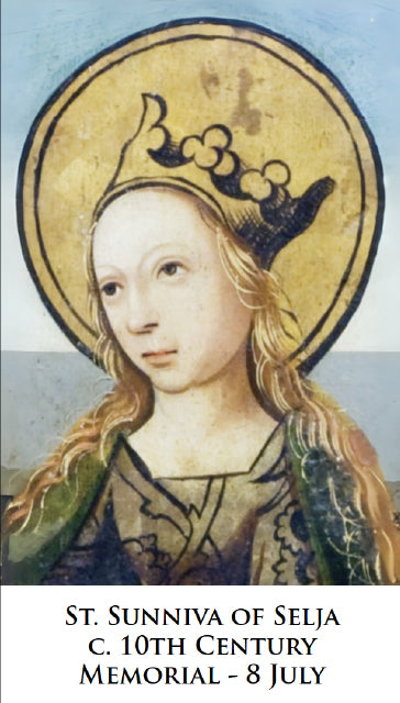 St. Sunniva of Selja Holy Card